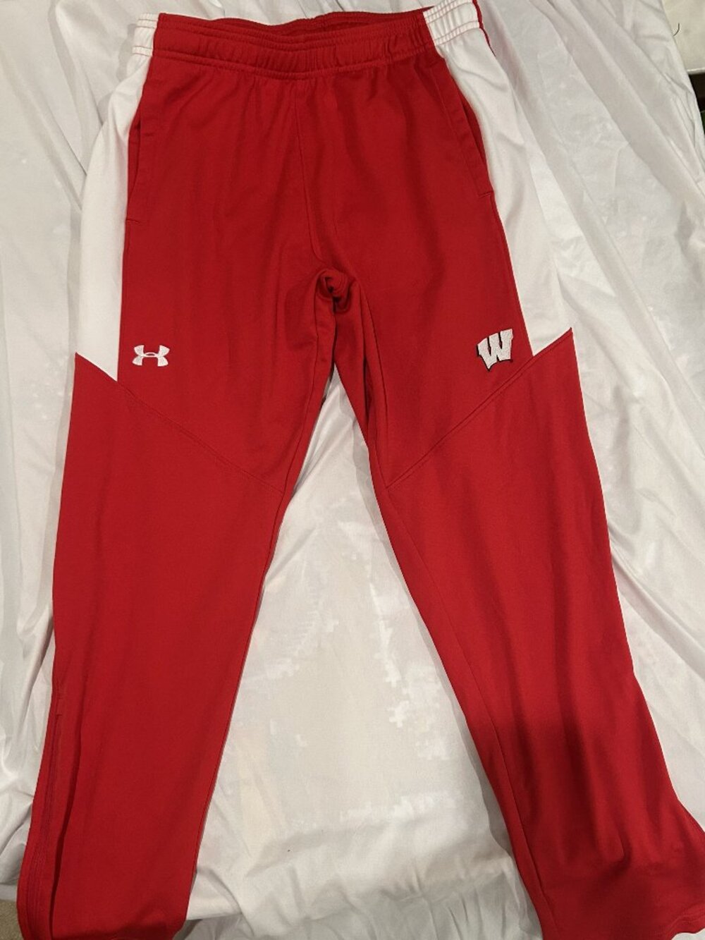 Under Armour Red/White Wisconsin Badgers Rival Knit Training Pants Size Mens